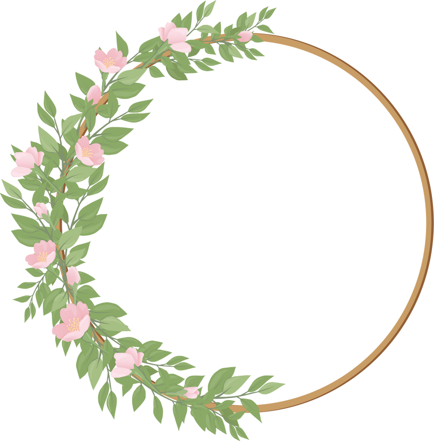 Floral Circle Frame Illustration